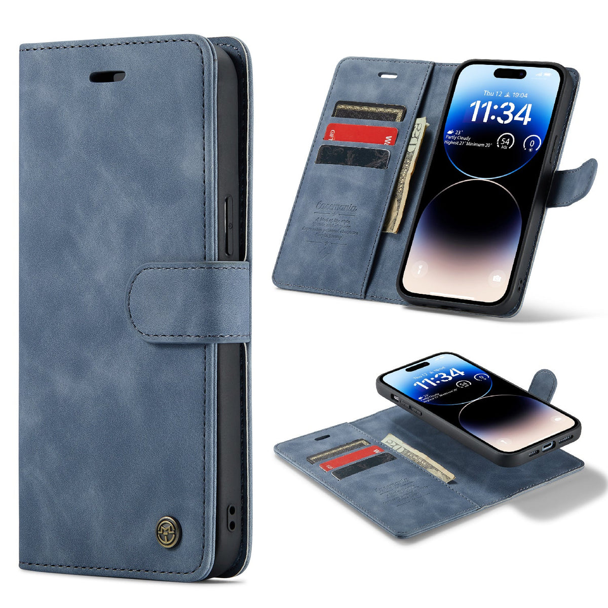 Apple iPhone 15 Pro Hoesje - Shadow Gray - 2 in 1 Bookcase