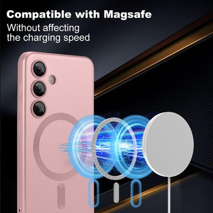 Samsung Galaxy S24 Plus Hoesje - Roze - Matte Siliconen MagSafe Back Cover