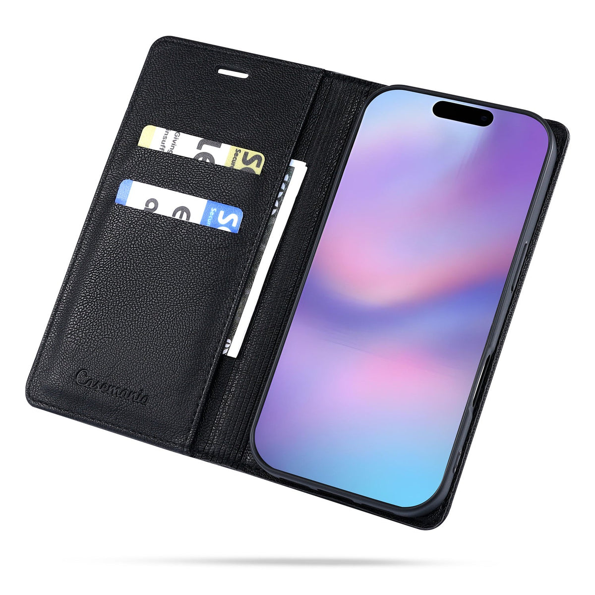 Apple iPhone 18 Pro Hoesje - Onyx Black - Dunne Leather-look Back Cover