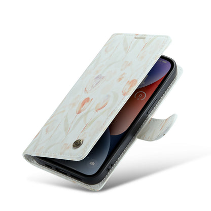 Apple iPhone 14 Hoesje - Tulpen - Print Bookcase