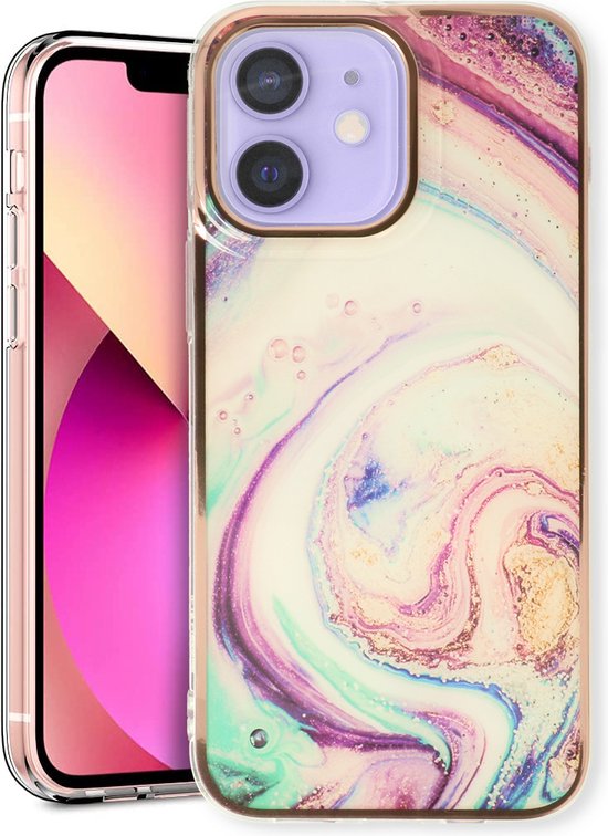 iPhone 12/12 Pro Hoesje - Twist - Siliconen Marmer Back Cover