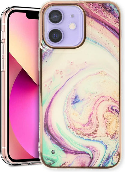 iPhone 12/12 Pro Hoesje - Twist - Siliconen Marmer Back Cover