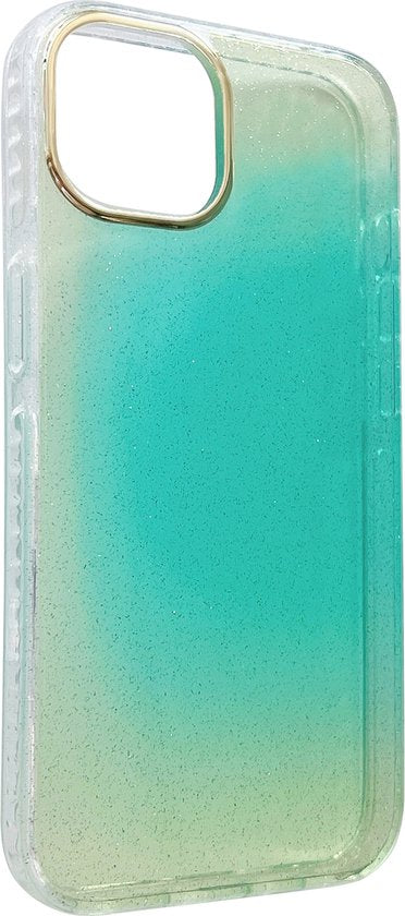 Apple iPhone 13 Pro Hoesje - Turquoise - Glitter Back Cover