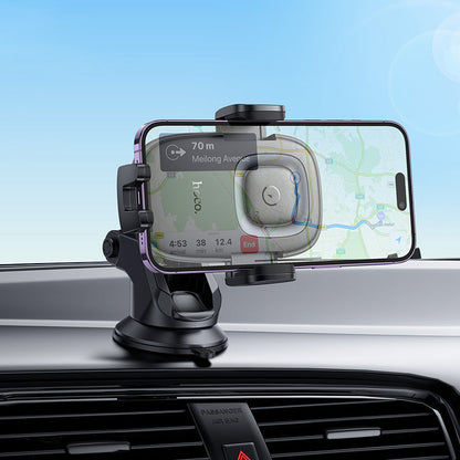 Hoco Telefoonhouder met Zuignap & Draadloos Opladen - Universeel Auto GSM Houder met Clamp