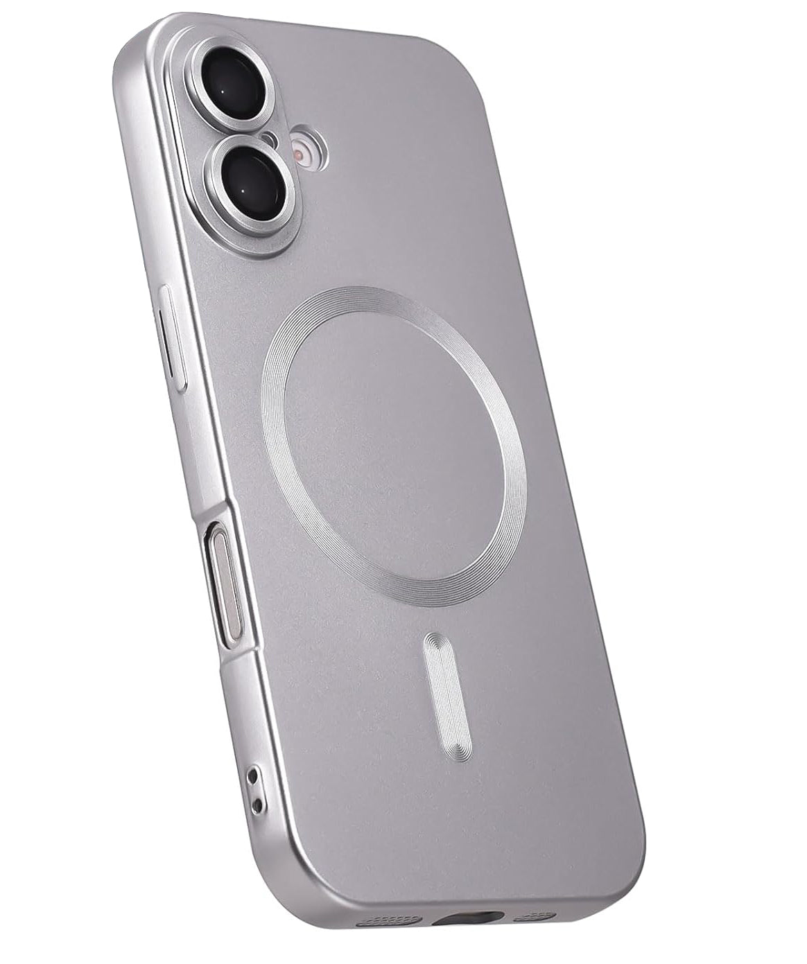 Apple iPhone 16 Plus Case - Silver - Matte Silicone MagSafe Back Cover