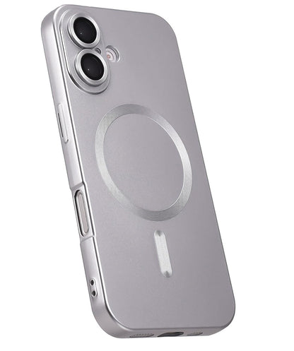 Apple iPhone 16 Plus Case - Silver - Matte Silicone MagSafe Back Cover