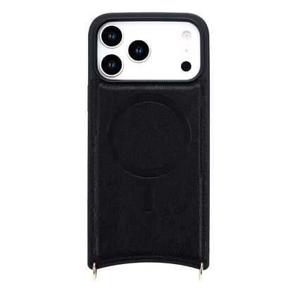 Apple iPhone 17 Pro Hoesje - Zwart - 'Amsterdam' Magnetische Wallet Case met Pasjeshouders en