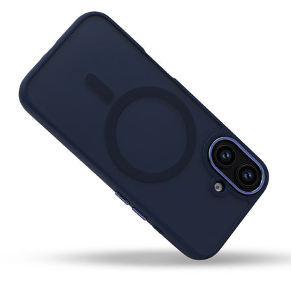 iPhone 16 Hoesje - Blauw - Matte Armor MagSafe Back Cover