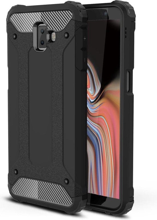 Samsung Galaxy J6+ (2018) Hoesje - Zwart - Armor Back Cover