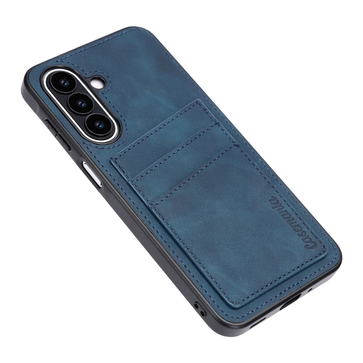 Samsung Galaxy A27 Hoesje - Navy Blue - Kunstleren Back Cover met Pasjeshouder
