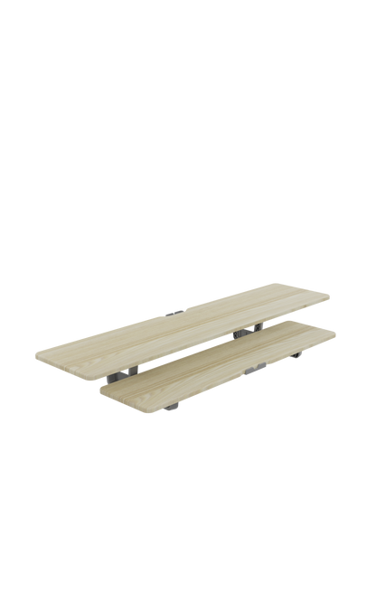 Casemania Monitorstandaard met Telefoonhouder - Licht Bruin - Beeldscherm Verhoger voor 2 Monitoren - Tweelaags Monitor Standaard met Opbergplank - Extra Brede Bureauverhoger - Beeldschermstandaard - Bureau Organizer voor Thuiswerkplek en Kantoor