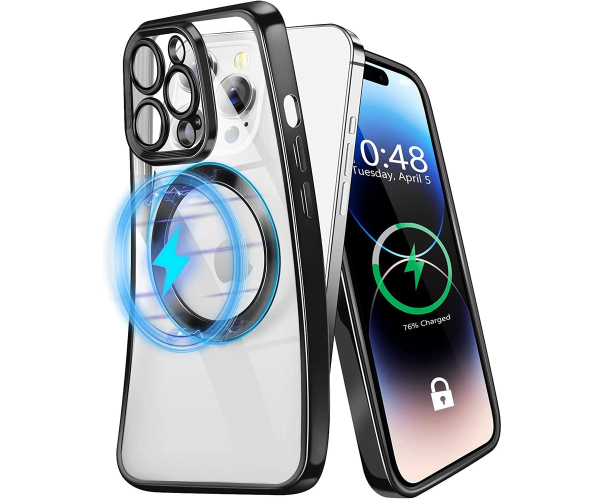 Apple iPhone 15 Pro Max Hoesje - Zwart - Hybrid Siliconen MagSafe Back Cover