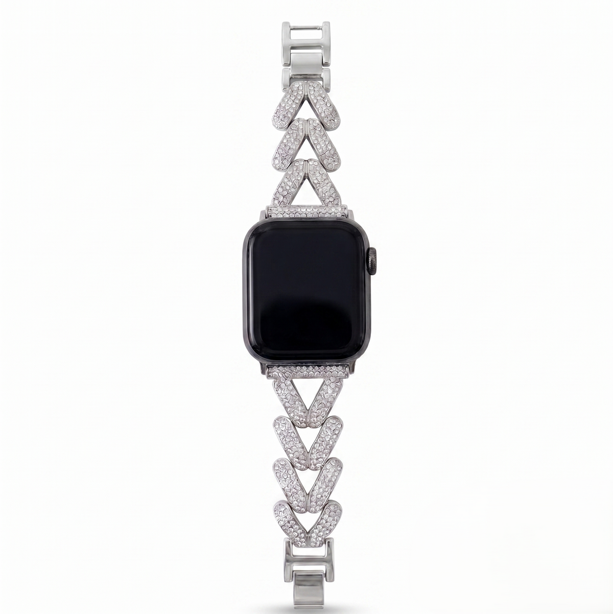 Apple Watch Bandje 38/40/41/42 mm - Metaal Schakelbandje met Kristallen - Zilver