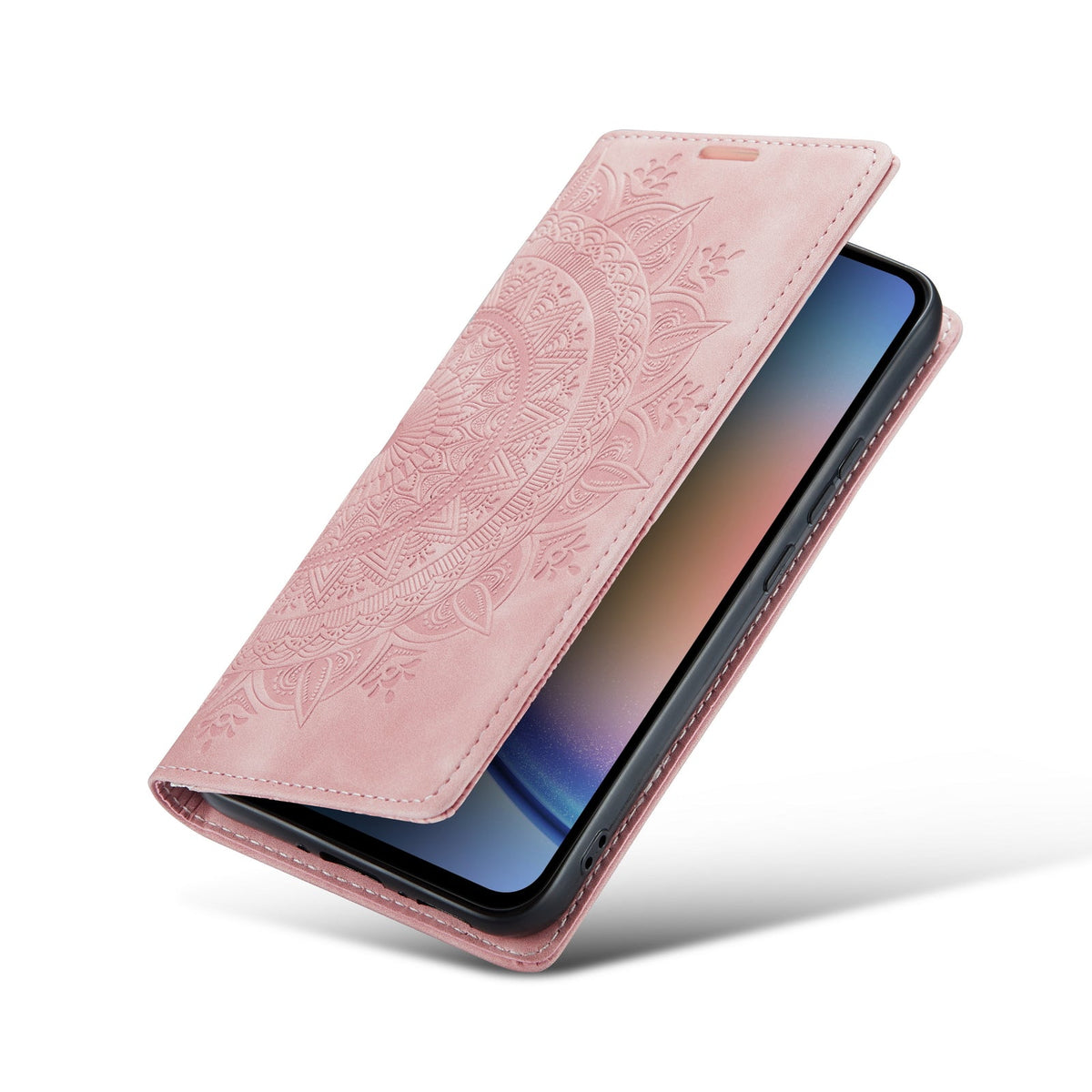 Samsung Galaxy A15 5G Hoesje - Pale Pink - Mandala Dunne Bookcase