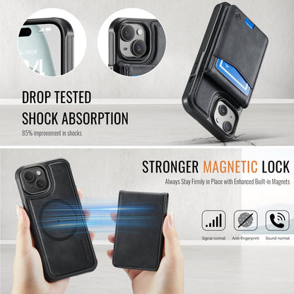 Apple iPhone 14 Hoesje - Charcoal Gray - MagSafe Back Cover met Pasjeshouder
