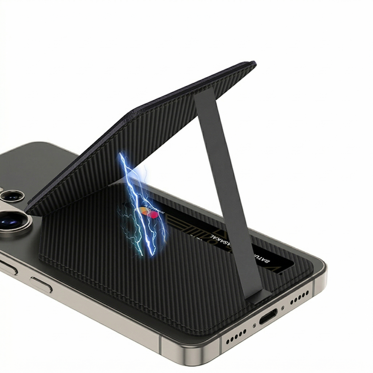 Casemania Magnetisch Pasjeshouder met Kickstand voor Samsung - Oranje