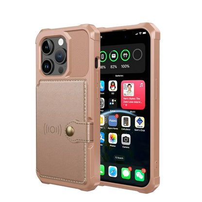 Apple iPhone 15 Pro Hülle - Roségold - Backcover mit Kartenfach