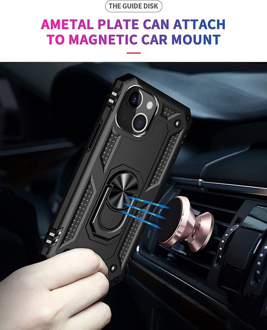 Apple iPhone 14 Case - Black - Armor Kickstand Back Cover