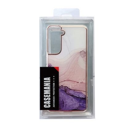 Samsung Galaxy S24 Plus Hoesje - Paars - Siliconen Marmer Back Cover