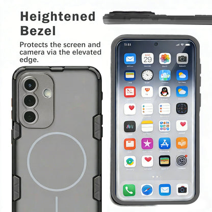Coque Samsung Galaxy A57 - Transparent | Gris - Étui rigide mat dépoli avec couverture arrière MagSafe