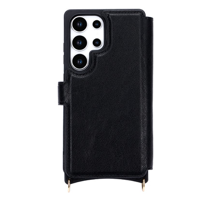 Samsung Galaxy S25 Ultra Hoesje - Zwart - 'Amsterdam' Magnetische Wallet Case met Pasjeshouders en