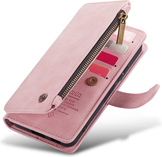 Samsung Galaxy S23 Hoesje - Pale Pink - Luxe Bookcase met Rits