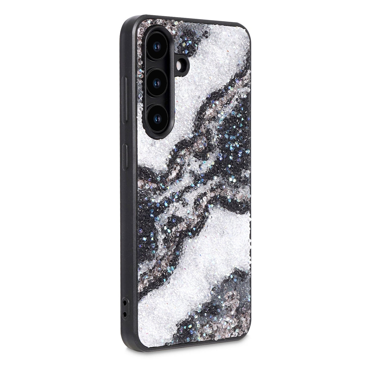Samsung Galaxy A15 Hoesje - Zwart - Diamant Marmer Glitter Back Cover