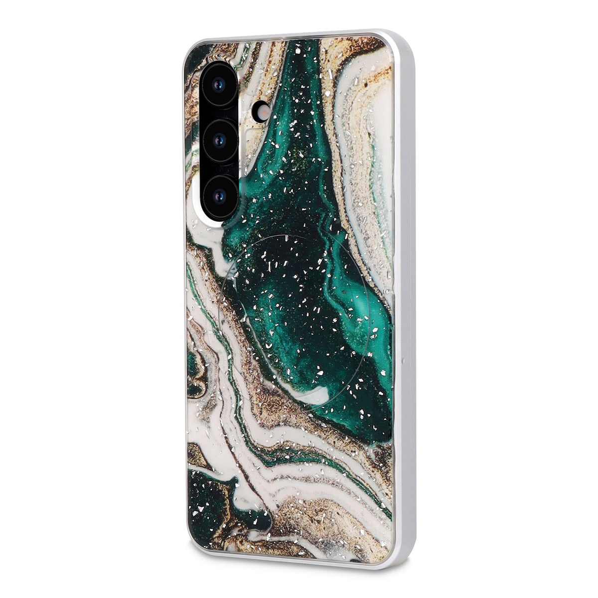 Samsung Galaxy S25 Plus Hoesje - Groen - Marmer MagSafe Back Cover