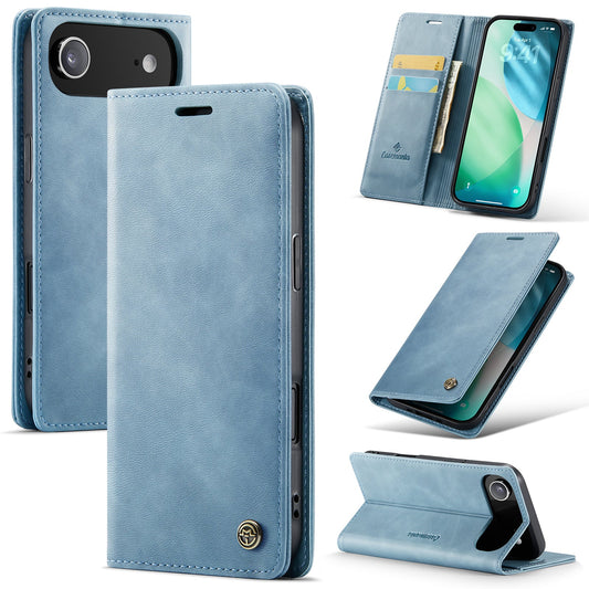 Apple iPhone Air Hülle - Aqua Blue - Schlanke Luxus-Klapphülle mit Kartenfach