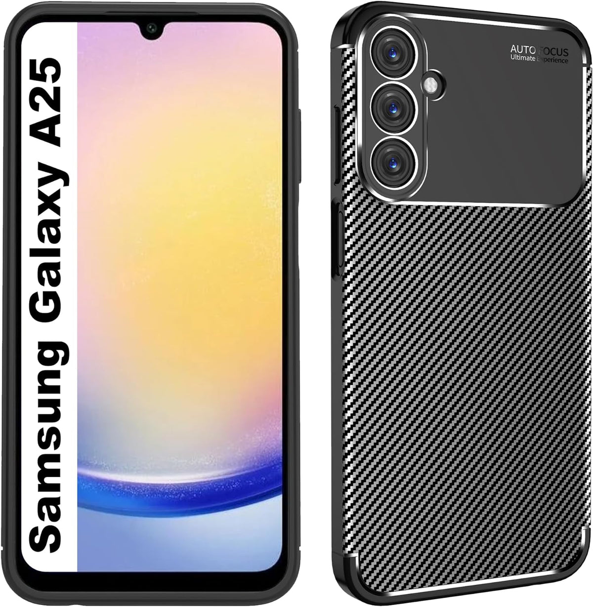 Samsung Galaxy A25 Hoesje - Zwart - Carbon Back Cover