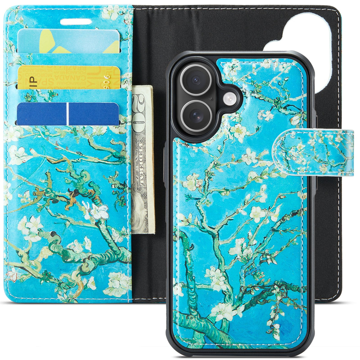 iPhone 17 Hoesje - Amandeelbloesem Print - Kunst 2 in 1 Back Cover