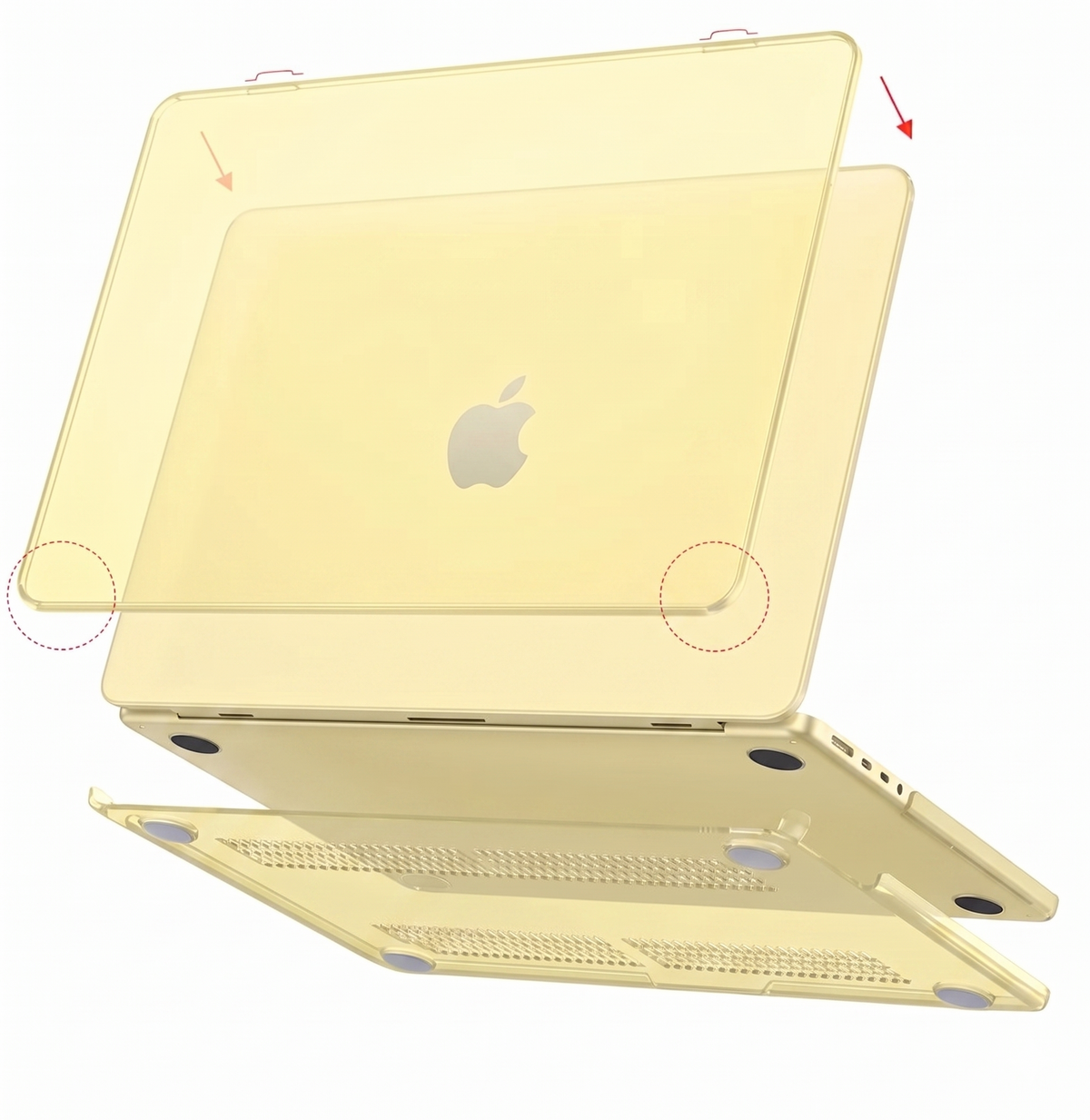 Apple MacBook Neo (13-inch) - Geel - Laptop Hardcase Cover met Ventilatie-openingen