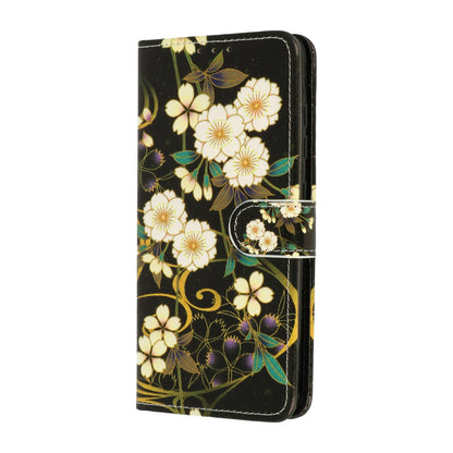 Samsung Galaxy A17 5G Hoesje - Wilde Bloemen - - Zwarte Bookcase