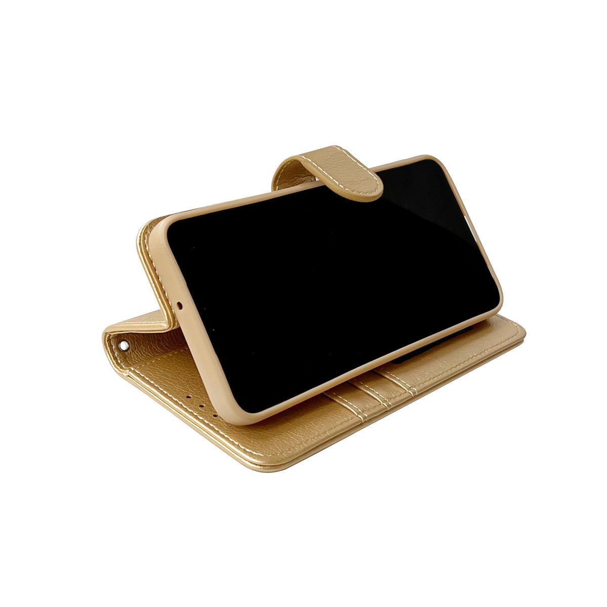 Samsung Galaxy A26 Hülle - Gold - Luxus-Portemonnaie-Klapphülle mit Kartenfach