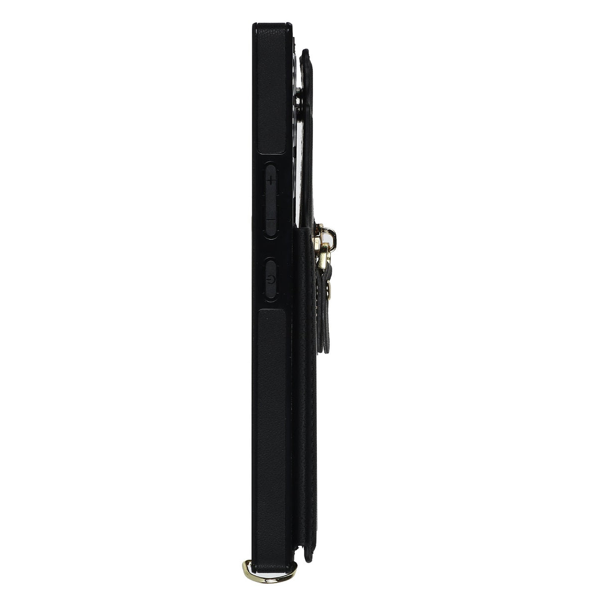 Samsung Galaxy S24 Case - Black - Luxury Back Cover with Phone Strap and Zipper