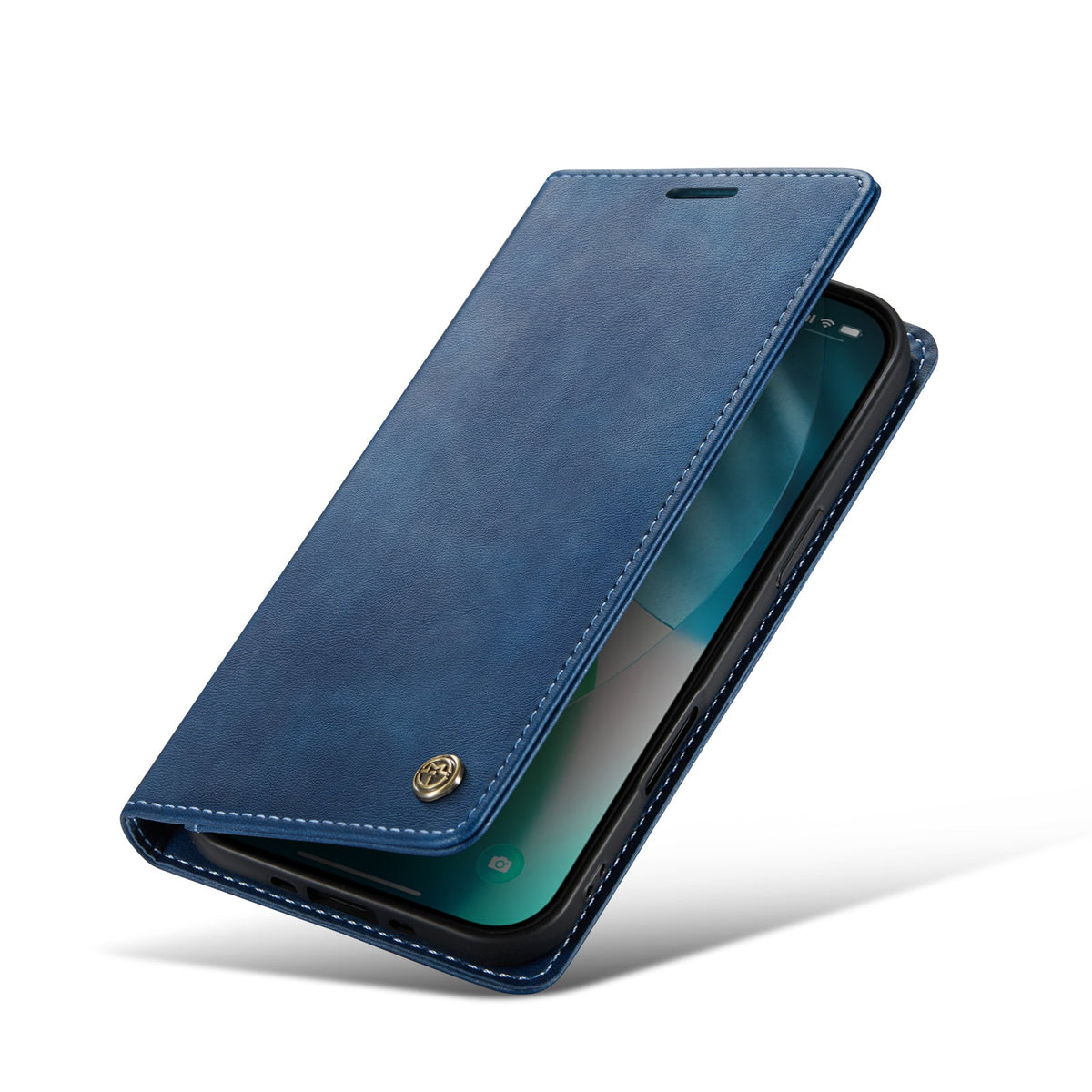 Apple iPhone Air Case - Navy Blue - Luxury Thin Wallet Case
