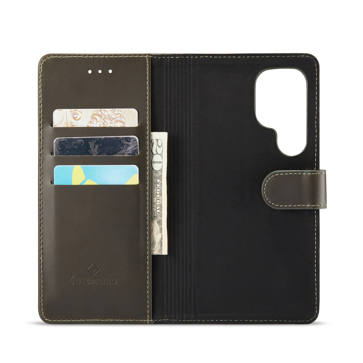 Samsung Galaxy S24 Ultra Hoesje - Emerald Green - Echt Leren 2 in 1 Bookcase