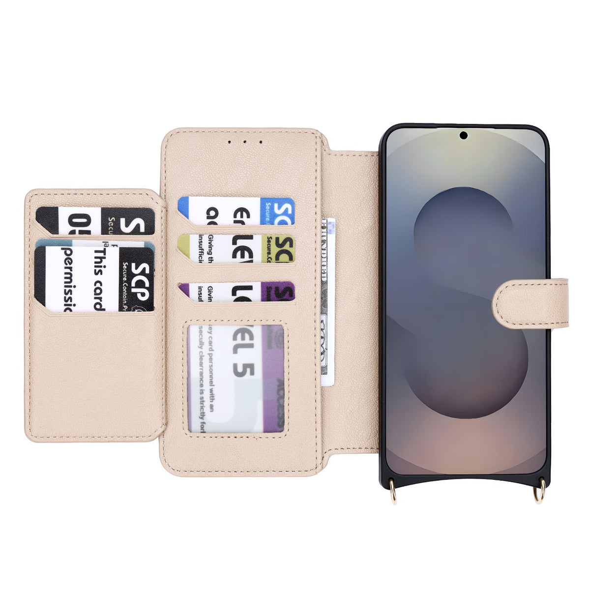 Samsung Galaxy S25 FE Hoesje - Beige - CM Amsterdam Back Cover met Telefoonkoord