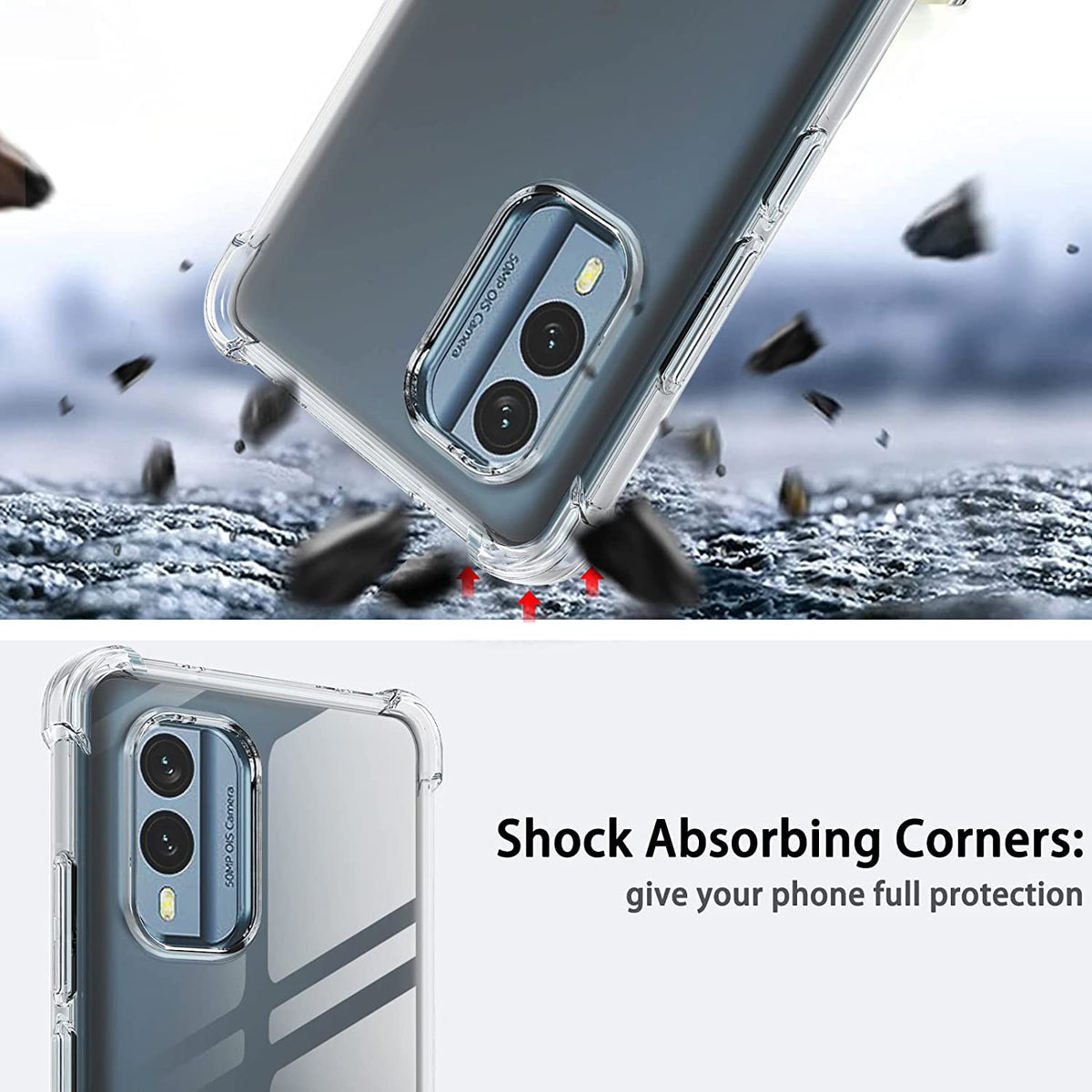 Nokia XR21 Hoesje - Transparant - Anti-Shock Back Cover
