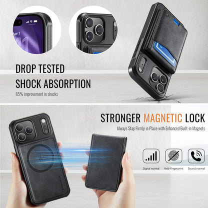 Apple iPhone 18 Pro Max Hoesje - Charcoal Gray - Luxe Kunstleren MagSafe Back Cover met Pasjeshouder