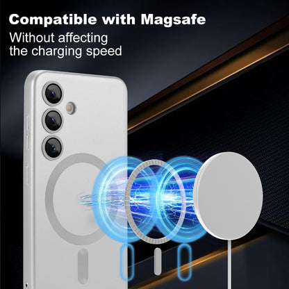 Samsung Galaxy S24 Plus Hülle - Silber - Matte Silikon MagSafe Back Cover