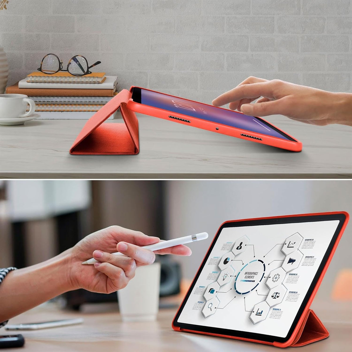 Samsung Galaxy Tab A11 (8.7 inch) Tablethoes - Rood - Smart Cover