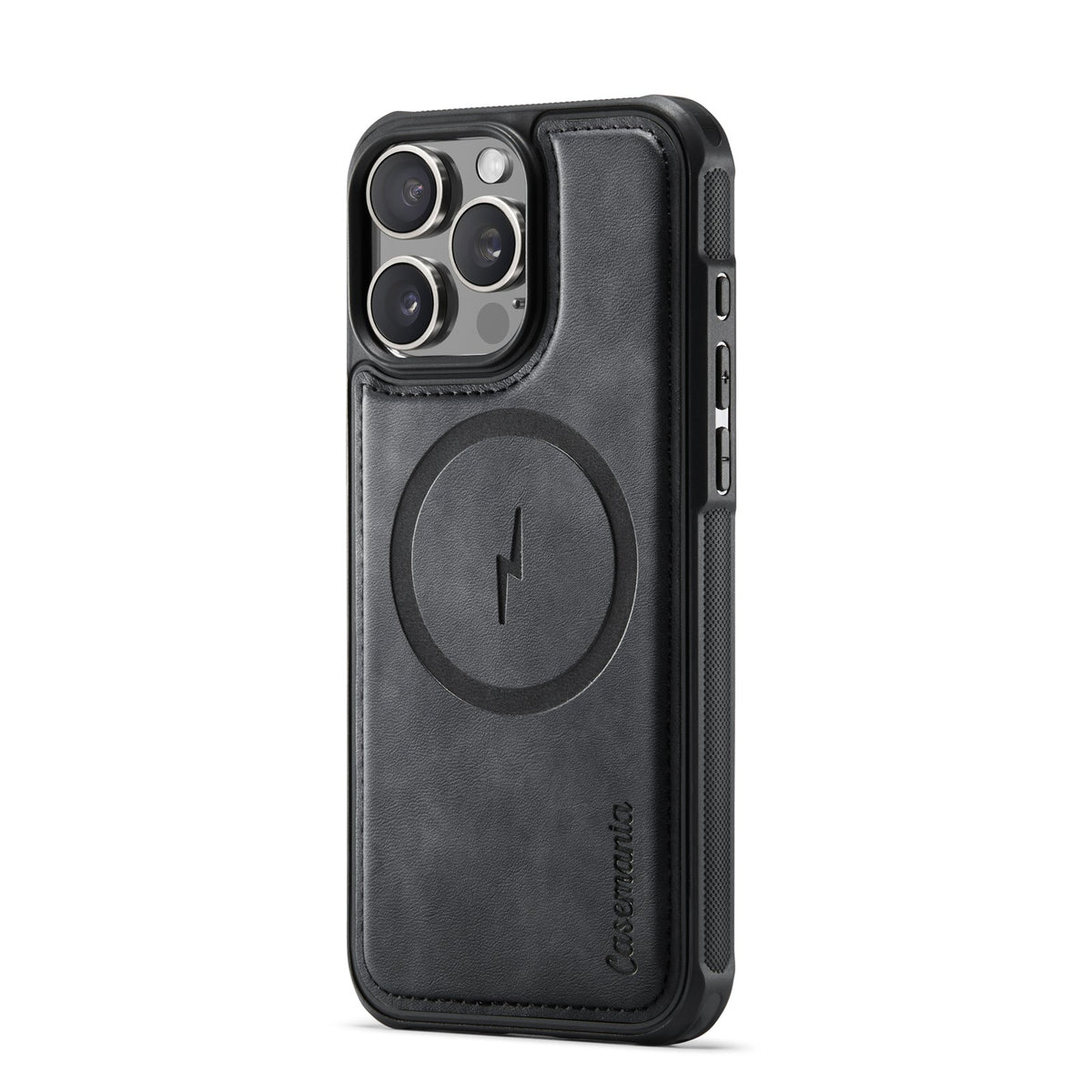 Apple iPhone 16 Pro Hoesje - Charcoal Gray - Kunstleer MagSafe Back Cover