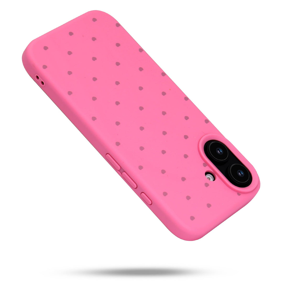 Apple iPhone 17 Hoesje - Neon Roze - Hartjes Back Cover