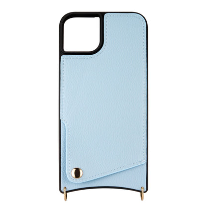 Apple iPhone 15 Plus Hoesje - Blauw - Back Cover met Pols Bandje en Telefoonkoord