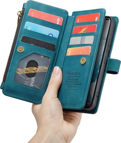Samsung Galaxy S23 Plus Hoesje - Emerald Green - Extra Stevige Luxe Bookcase met Rits en Vakken