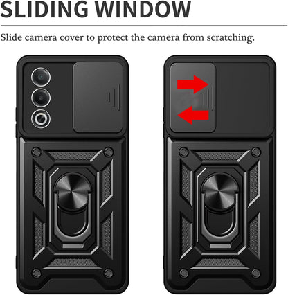 Coque Oppo A80 - Noir - Étui de protection avec béquille et protection caméra