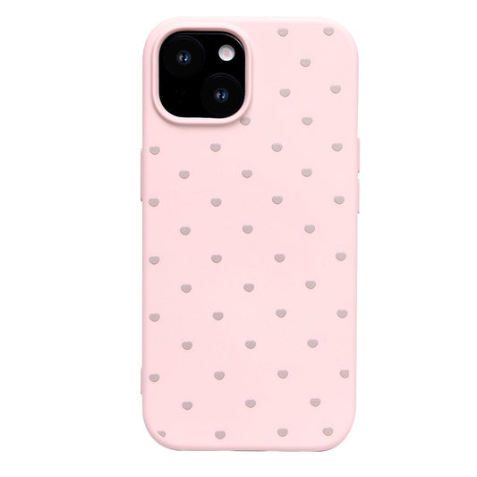Apple iPhone 15 Hülle - Rosa - Herzchen-Backcover