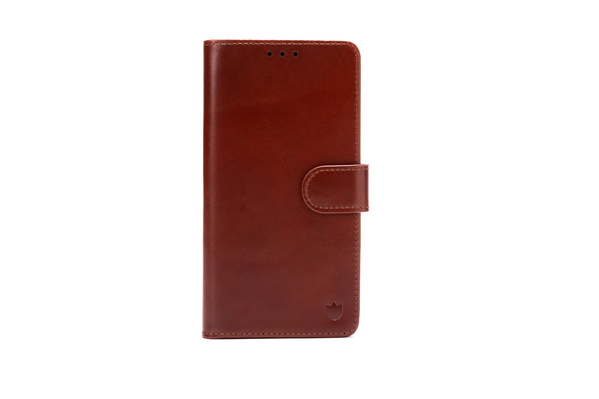 Apple iPhone Air Hoesje - Chestnut Brown - Echt Leren Bookcase