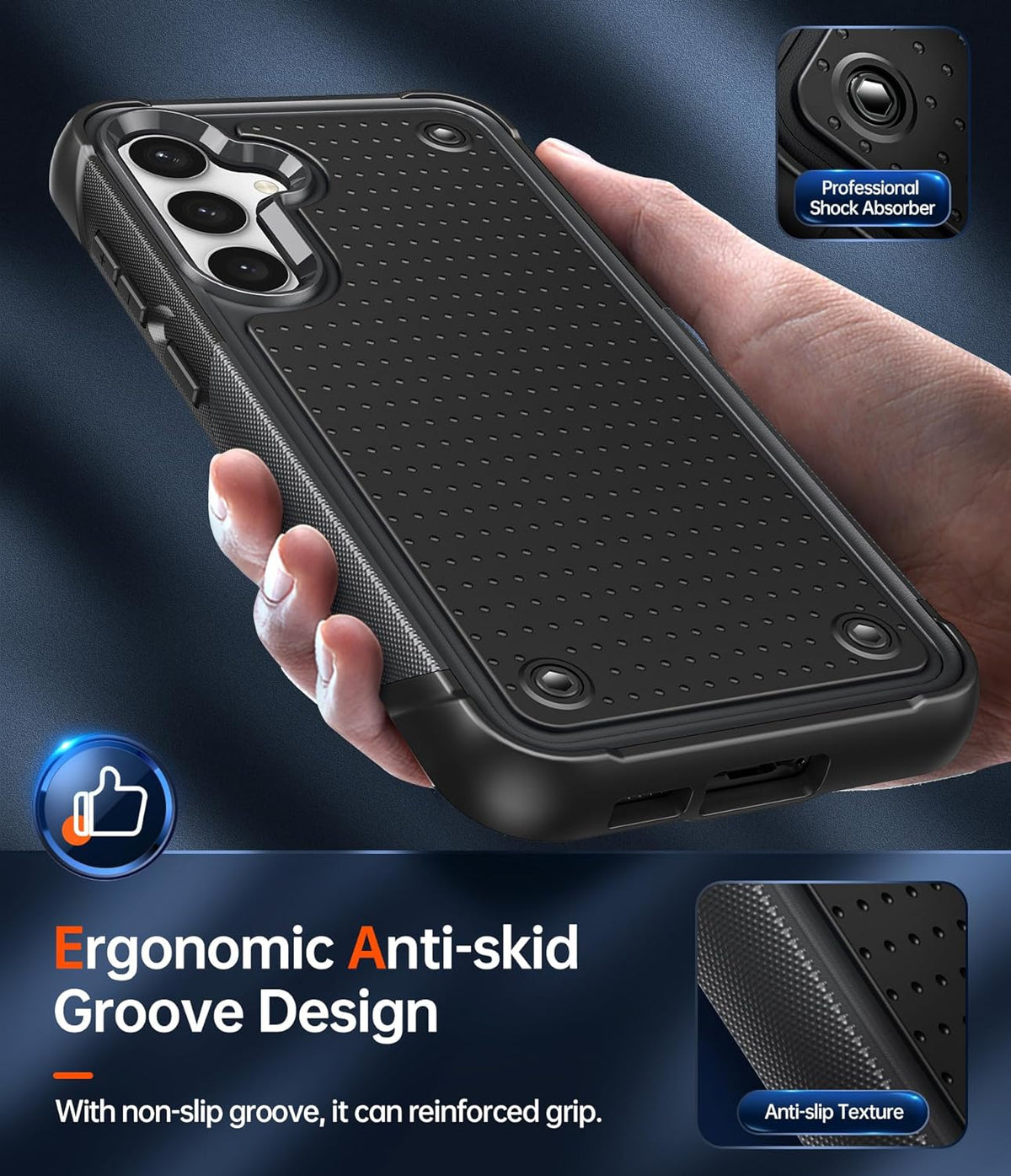 Samsung Galaxy S23 FE Hoesje - Zwart - Armor Back Cover